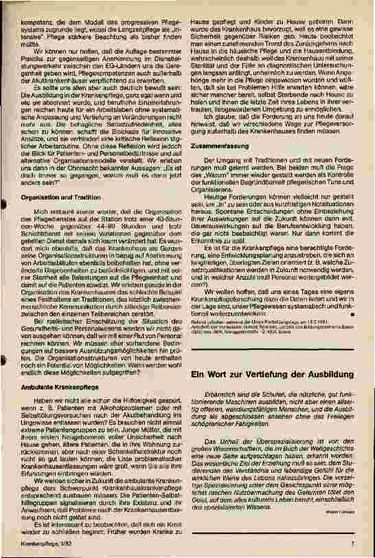 Vorschauseite 3: Krankenpflege zwischen Tradition und Forderung
