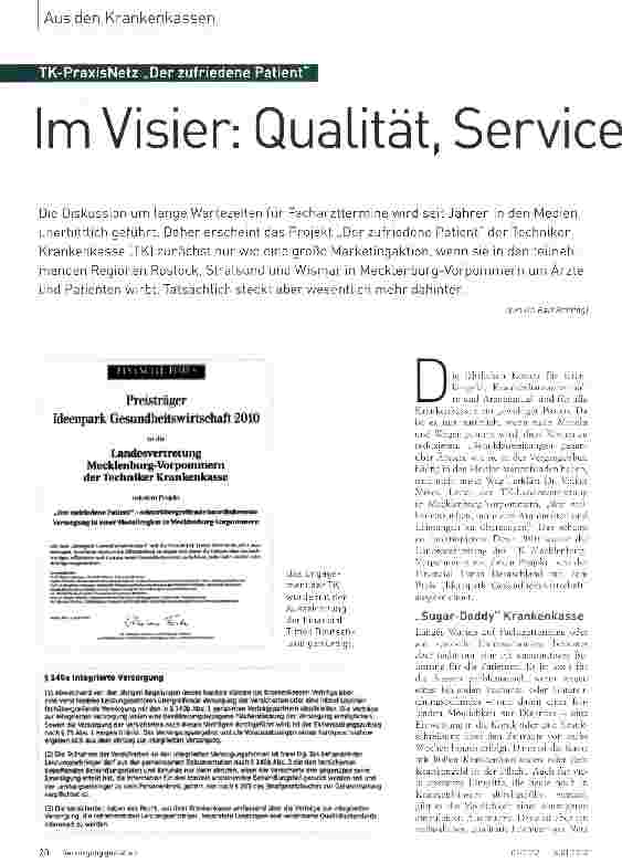 Vorschauseite 1: Im Visier: Qualität, Service und Wirtschaftlichkeit