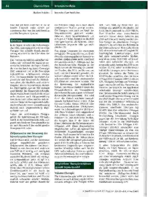 Vorschauseite 2: Therapie der Hämodynamik in der Sepsis Teil 2
