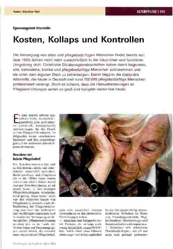 Vorschauseite 1: Kosten, Kollaps und Kontrollen