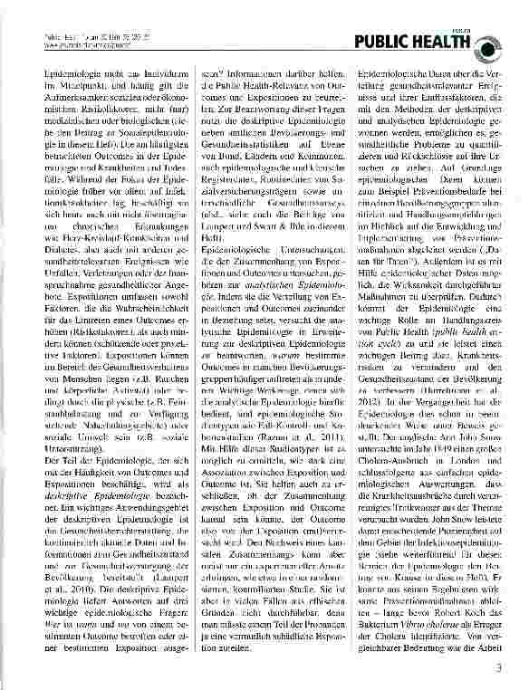 Vorschauseite 2: Relevanz epidemiologischer Daten für Public Health
