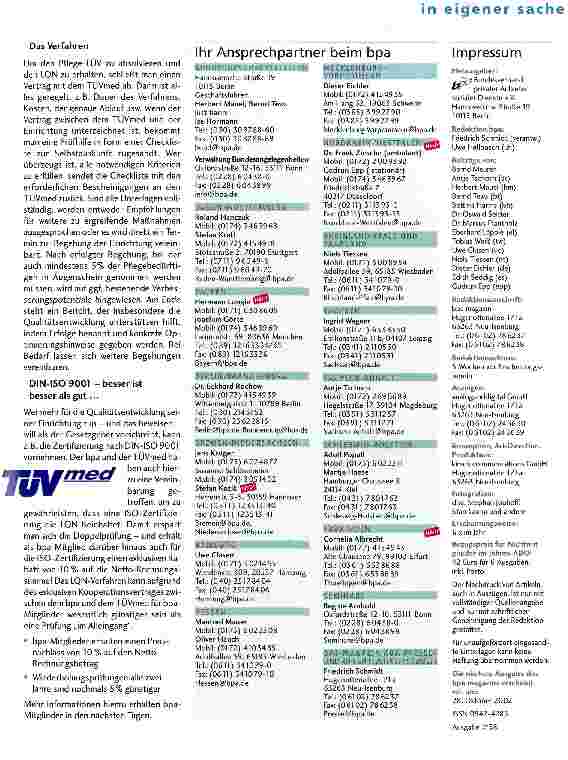 Vorschauseite 2: Leistungsund Qualitätsnachweis - der gesetzliche Pflege-TÜV Neues Angebot für bpa-Mitglieder zur Erfüllung der gesetzlichen Anforderungen