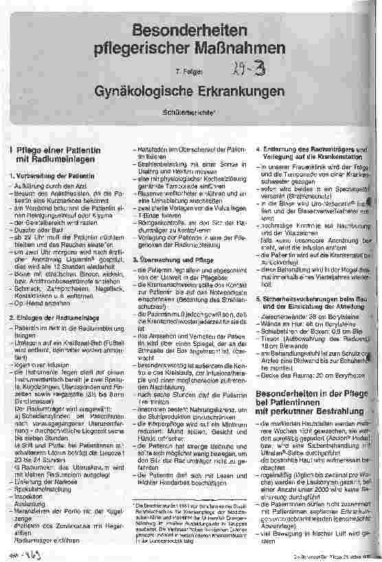 Vorschauseite 1: Besonderheiten pflegerischer Maßnahmen Gynäkologische Erkrankungen