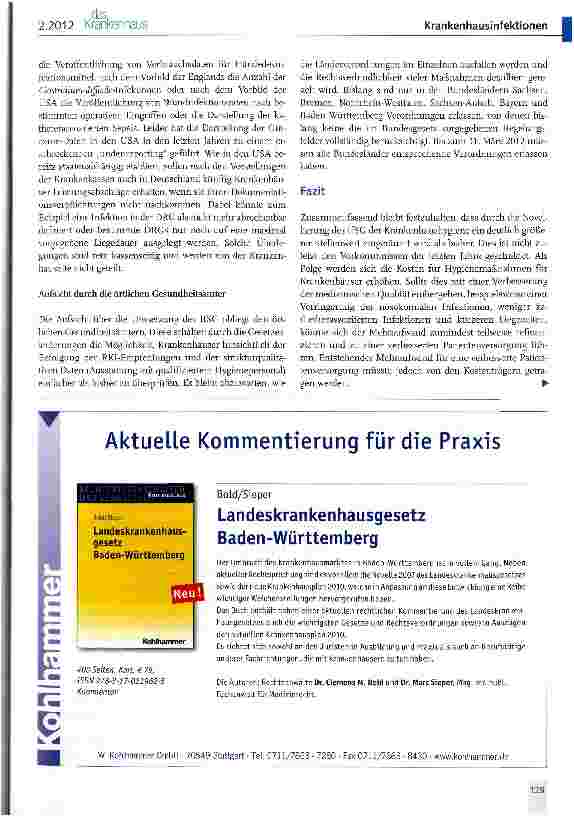 Vorschauseite 6: Das neue „Hygienegesetz und seine Implikationen für Krankenhäuser