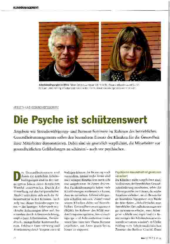 Vorschauseite 1: Die Psyche ist schützenswert