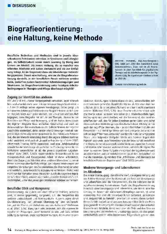 Vorschauseite 1: Biografieorientierung: eine Haltung, keine Methode
