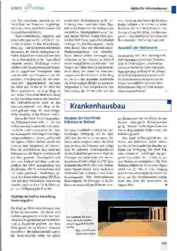 Vorschauseite 4: Orthopädische Klinik Markgröningen steigert Patientenkomfort