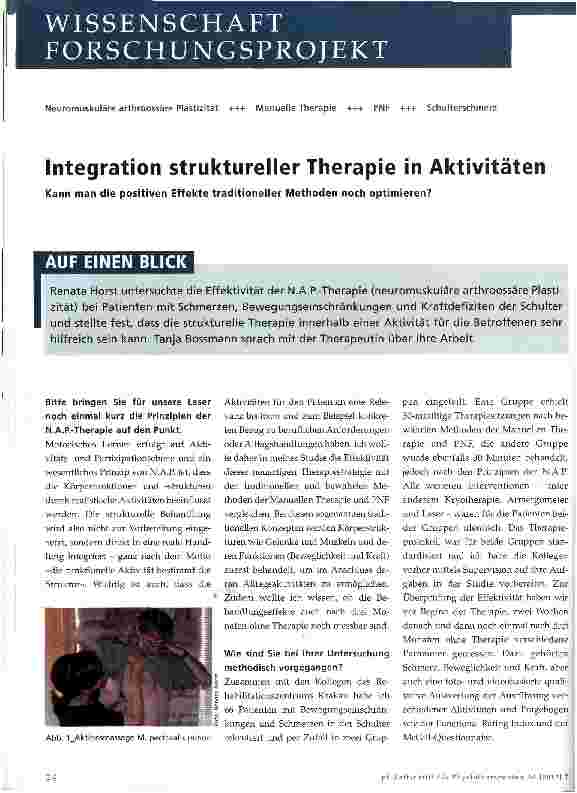 Vorschauseite 1: Integration struktureller Therapie in Aktivitäten
