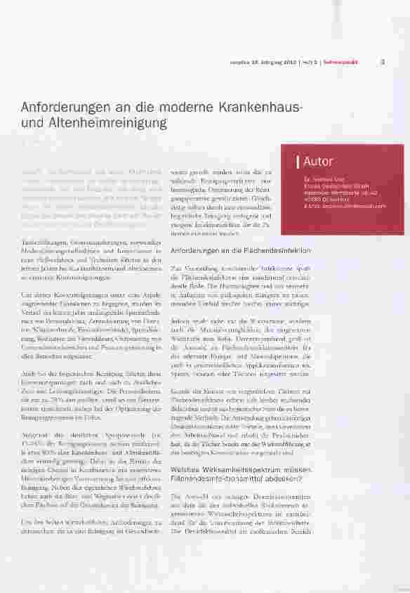 Vorschauseite 1: Anforderungen an die moderne Krankenhaus-und Altenheimreinigung
