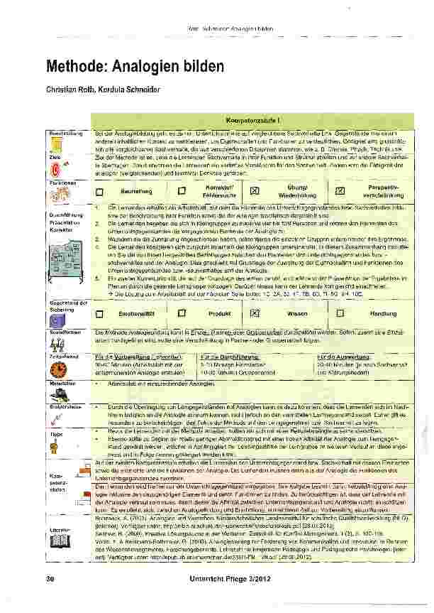 Vorschauseite 1: Methode: Analogien bilden