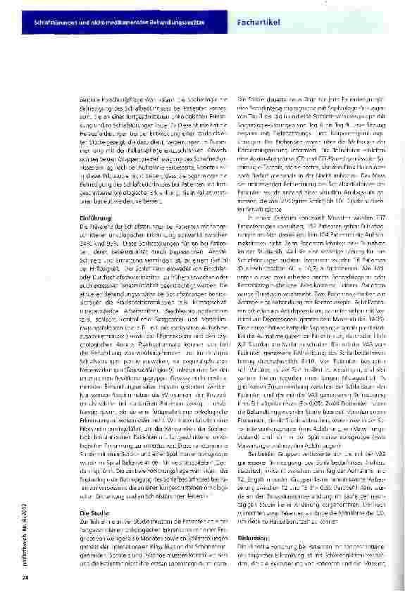 Vorschauseite 2: Schlafstörungen und nicht-medikamentöse Behandlungsansätze