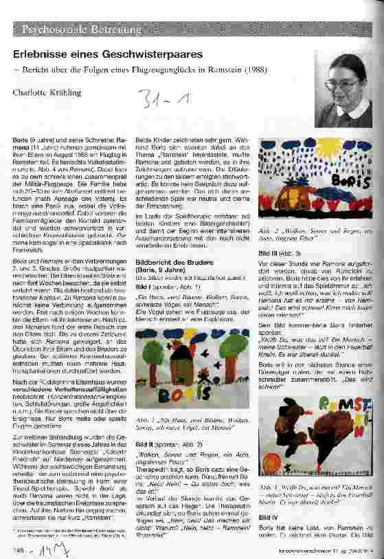 Vorschauseite 1: Erlebnisse eines Geschwisterpaares - Bericht über die Folgen eines Flugzeugunglücks in Ramstein (1988)
