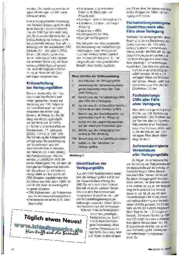 Vorschauseite 2: Steuerungsinstrumente anpassen Berechnung von DRG-basierten Fachabteilungsbudgets