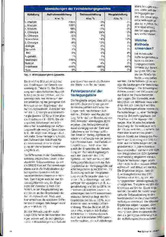 Vorschauseite 4: Steuerungsinstrumente anpassen Berechnung von DRG-basierten Fachabteilungsbudgets