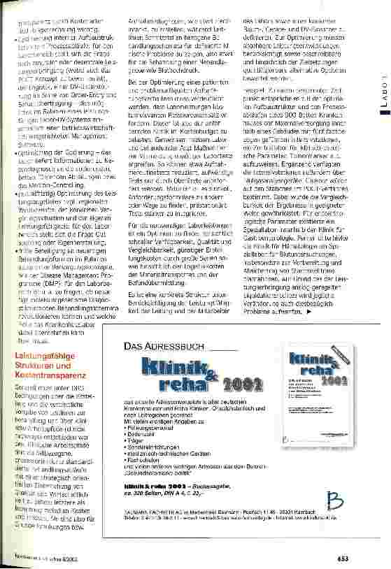 Vorschauseite 2: Das Labor unter DRG-Bedingungen Überblick über aktuelle Fragestellungen
