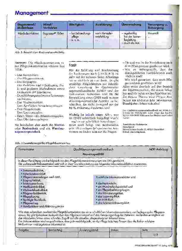 Vorschauseite 4: Das QM-Handbuch schafft Ordnung in der Qualitätssicherung Teil 4: Pflegemanagement und Pflegedokumentation