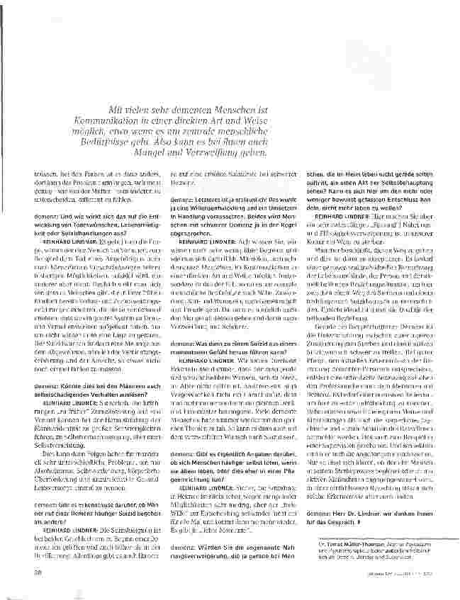 Vorschauseite 2: Altere Männer,Demenz und Suizid