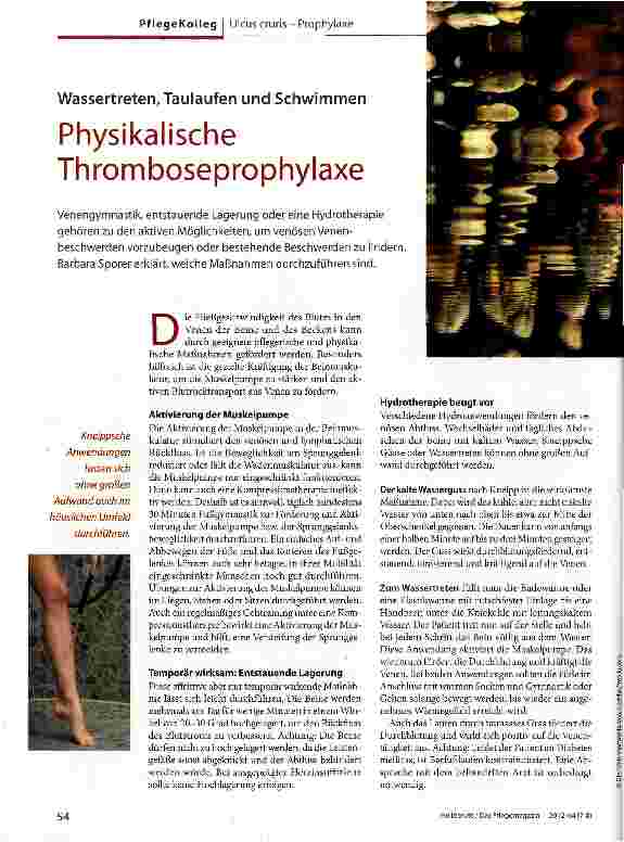 Vorschauseite 1: Physikalische Thromboseprophylaxe
