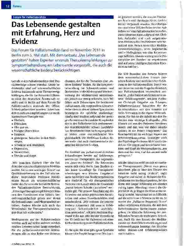 Vorschauseite 1: Das Lebensende gestalten mit Erfahrung, Herz und Evidenz