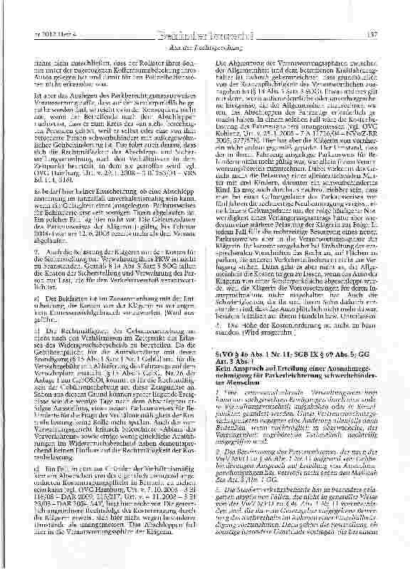 Vorschauseite 4: Sonderparkfläche für schwerbehinderte Menschen - gültiger Parkausweis - Abschleppkosten