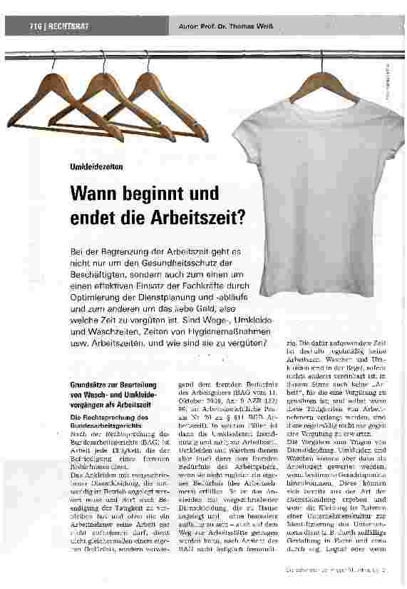 Vorschauseite 1: Wann beginnt und endet die Arbeitszeit?