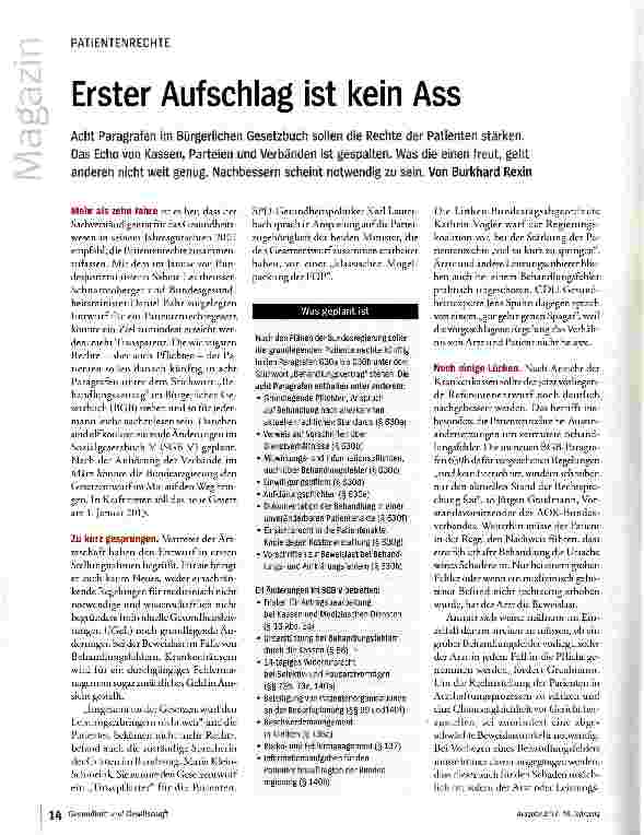 Vorschauseite 1: Erster Aufschlag ist kein Ass