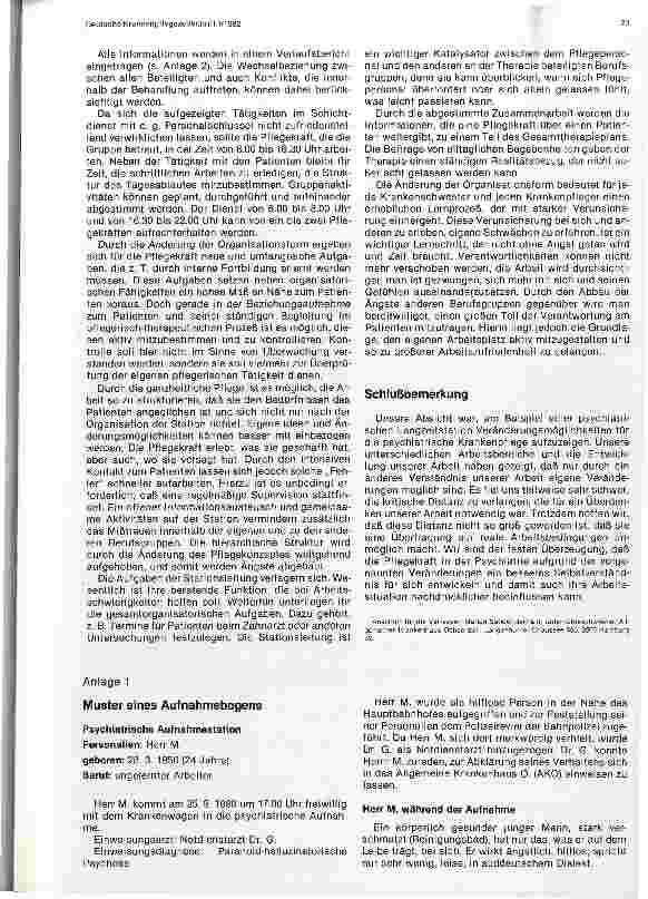 Vorschauseite 3: Krankenpflege in der Psychiatrie Möglichkeiten der Veränderung am Bsp. einer psychiatr. Langzeitstation