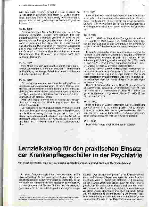 Vorschauseite 5: Krankenpflege in der Psychiatrie Möglichkeiten der Veränderung am Bsp. einer psychiatr. Langzeitstation