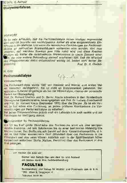 Vorschauseite 1: Peritonealdialyse