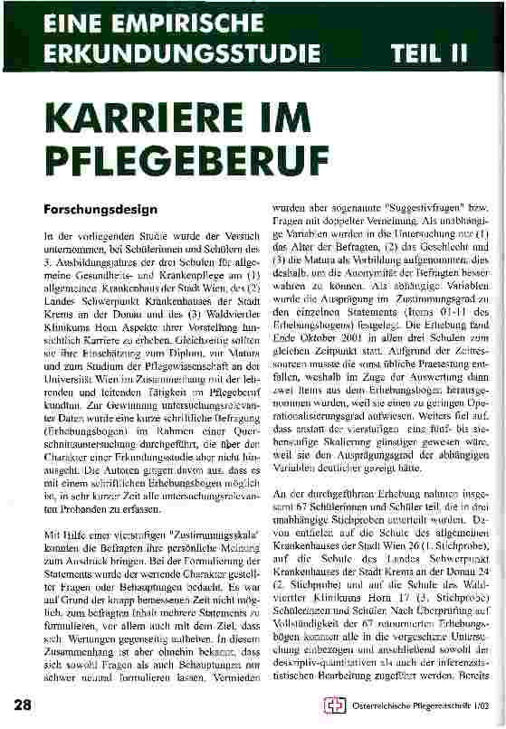 Vorschauseite 1: Karriere im Pflegeberuf Teil II