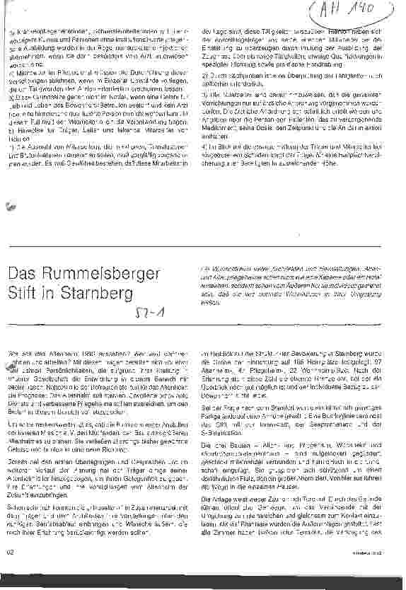 Vorschauseite 1: Das Rummelsberger Stift in Starnberg