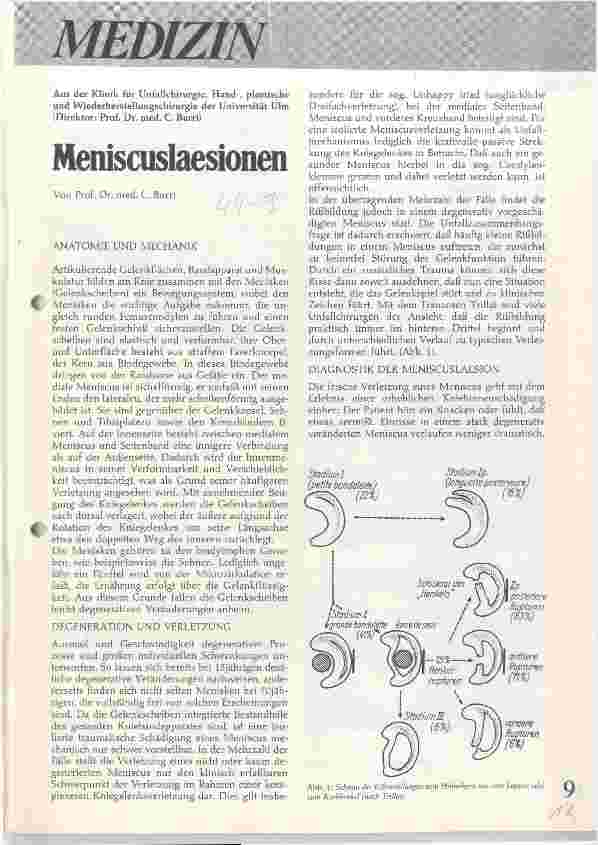 Vorschauseite 1: Meniscuslaesionen