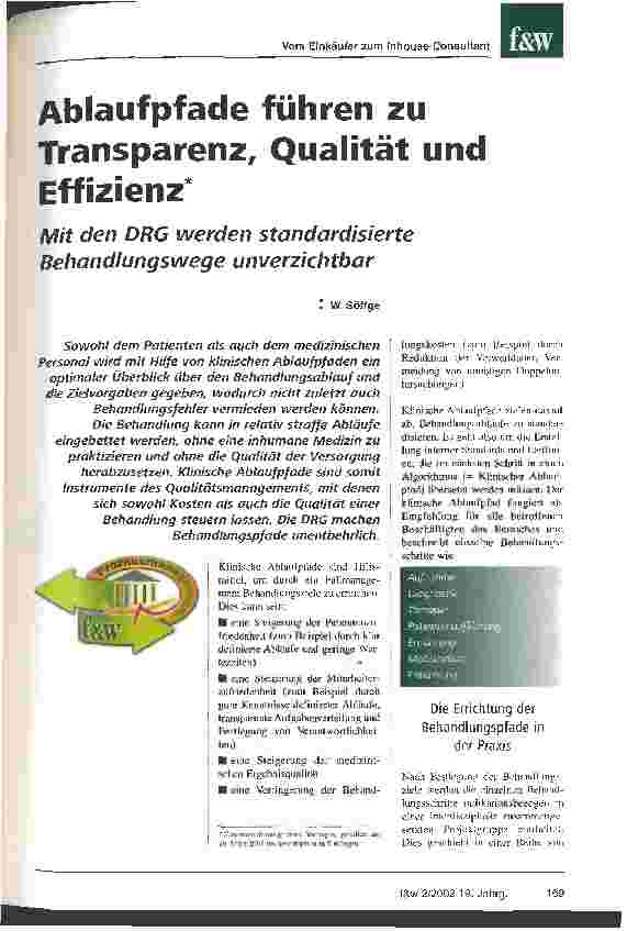 Vorschauseite 1: Ablaufpfade führen zu Transparenz, Qualität und Effizienz