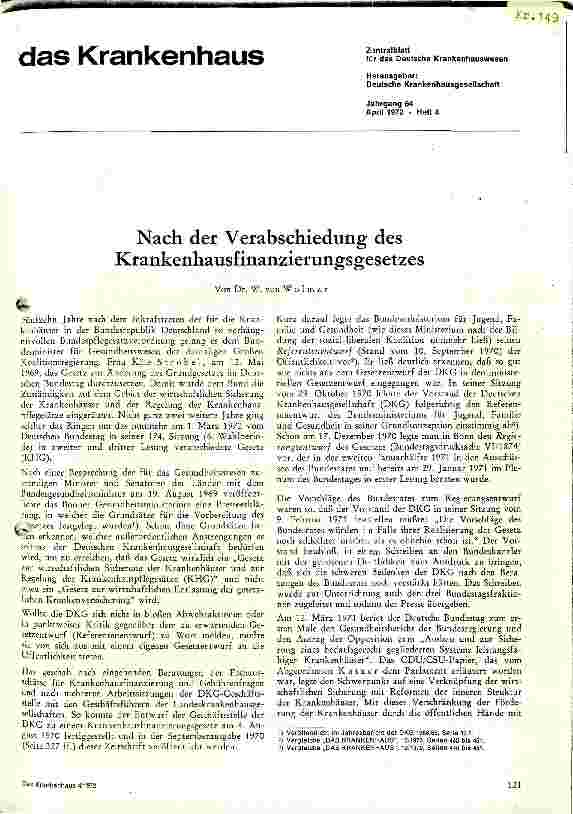 Vorschauseite 1: Nach der Verabschiedung des KHG