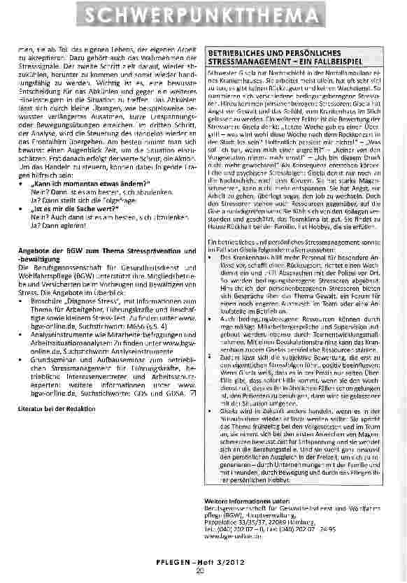 Vorschauseite 3: ENTSPANNT ARBEITEN UND ARBEITEN LASSEN Tipps der BGW zur Stressprävention für Arbeitgeber, Führungskräfte und Beschäftigte