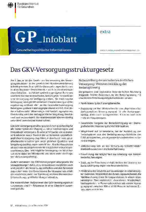 Vorschauseite 1: Das GKV-Versorgungsstrukturgesetz