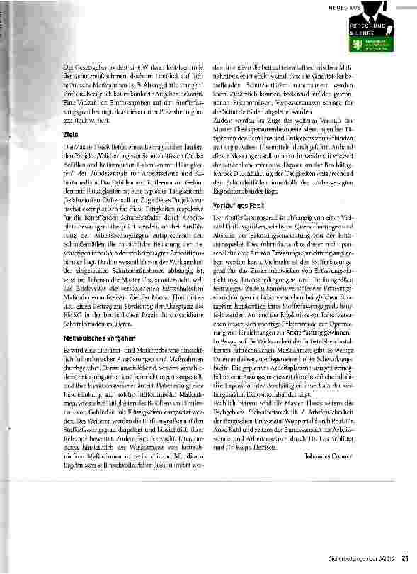 Vorschauseite 2: EMKG: Wirksamkeit lufttechnischer Maßnahmen