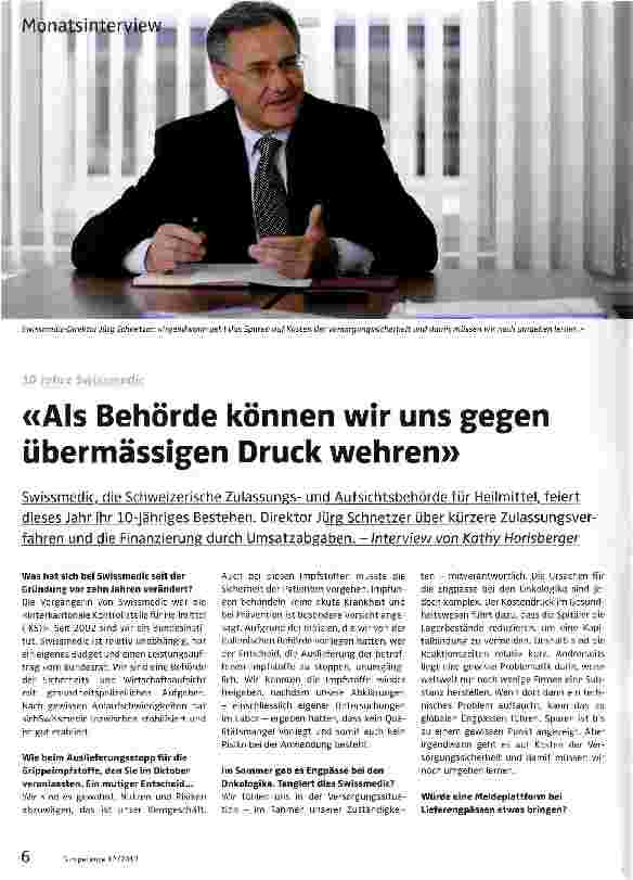 Vorschauseite 1: «Als Behörde können wir uns gegen übermässigen Druck wehren»