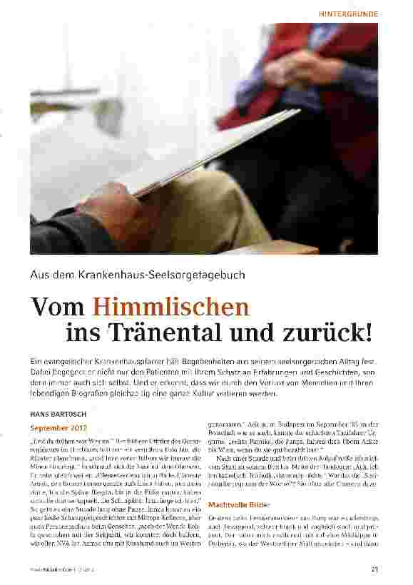 Vorschauseite 1: Vom Himmlischen ins Tränental und zurück!