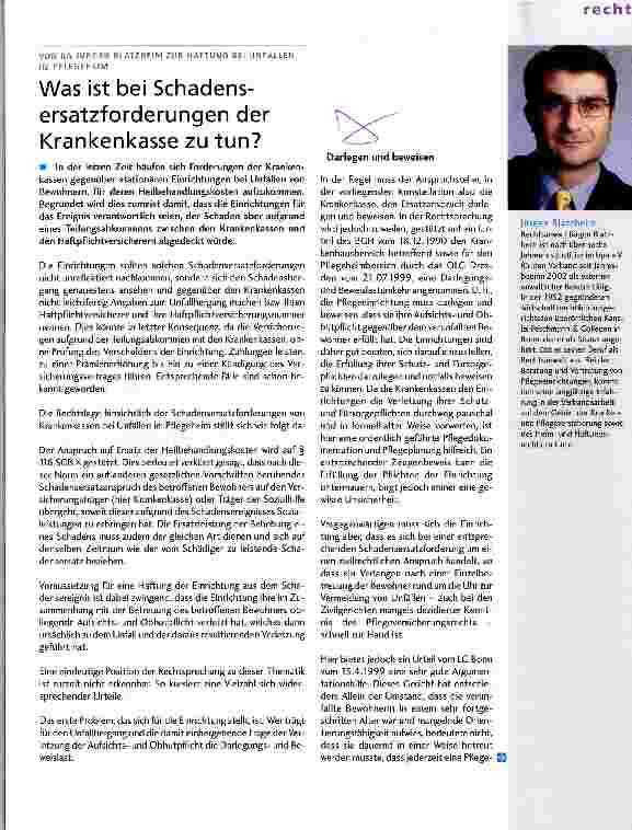 Vorschauseite 1: Was ist bei Schadensersatzforderungen der Krankenkasse zu tun?