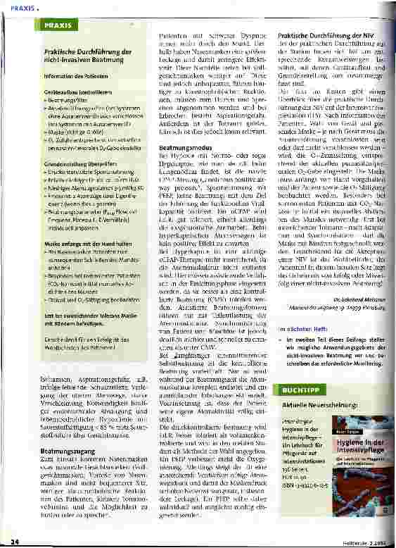 Vorschauseite 3: Risikoarme Alternative zur Intubation 1. Teil
