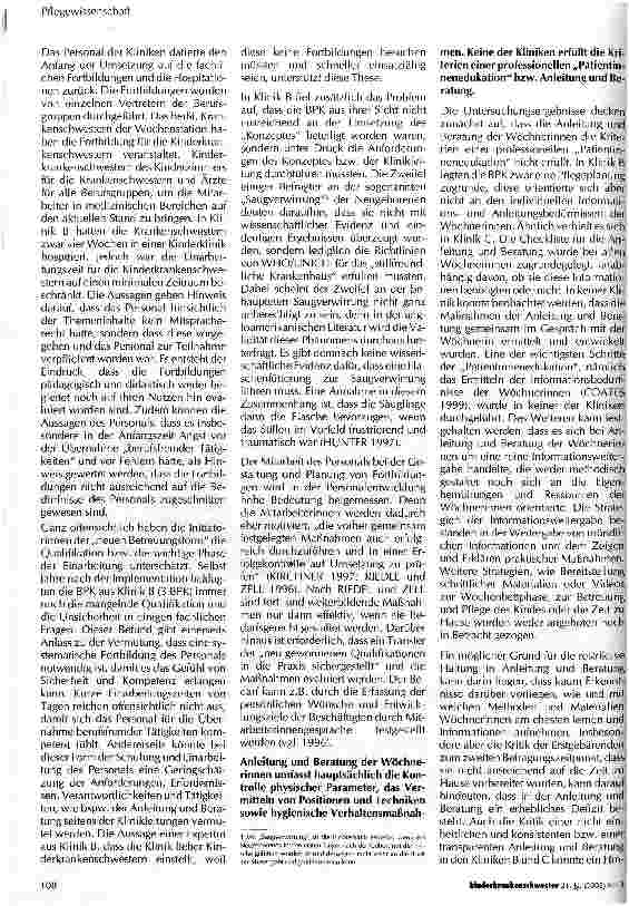 Vorschauseite 3: Bedeutung qualifizierter Fortund Weiterbildung für die Umsetzung neuer Betreuungsformen am Beispiel der stationären Wochenbettbetreuung
