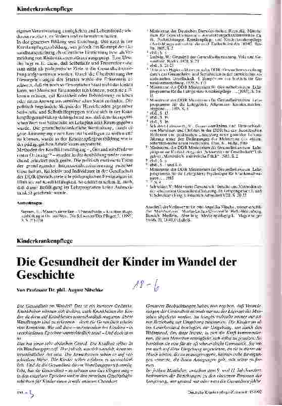 Vorschauseite 1: Die Gesundheit der Kinder im Wandel der Geschichte