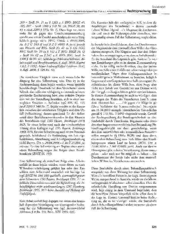 Vorschauseite 4: Sterbehilfe durch Behandlungsabbruch führt nicht zum Leistungsausschluss (hier: u.a. Hinterbliebenenrente) § 101 Abs. 1 SGB VII; BGB § 1901a