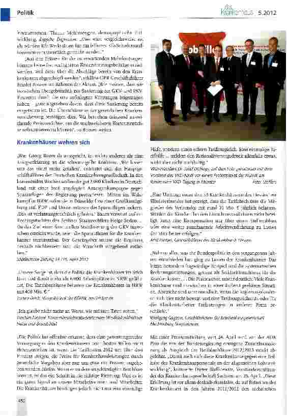 Vorschauseite 6: Politik kündigt Teilausgleich für Tariflasten der Krankenhäuser an