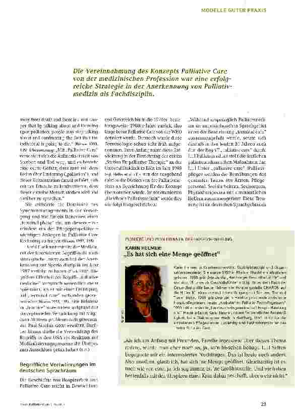 Vorschauseite 2: Eine BegriffsgeschichteVon Terminal Care zu Palliative Care über die praktische Bedeutung theoretischer Begriffe