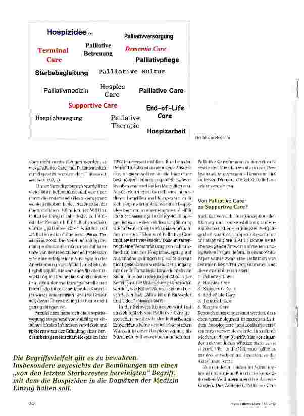 Vorschauseite 3: Eine BegriffsgeschichteVon Terminal Care zu Palliative Care über die praktische Bedeutung theoretischer Begriffe