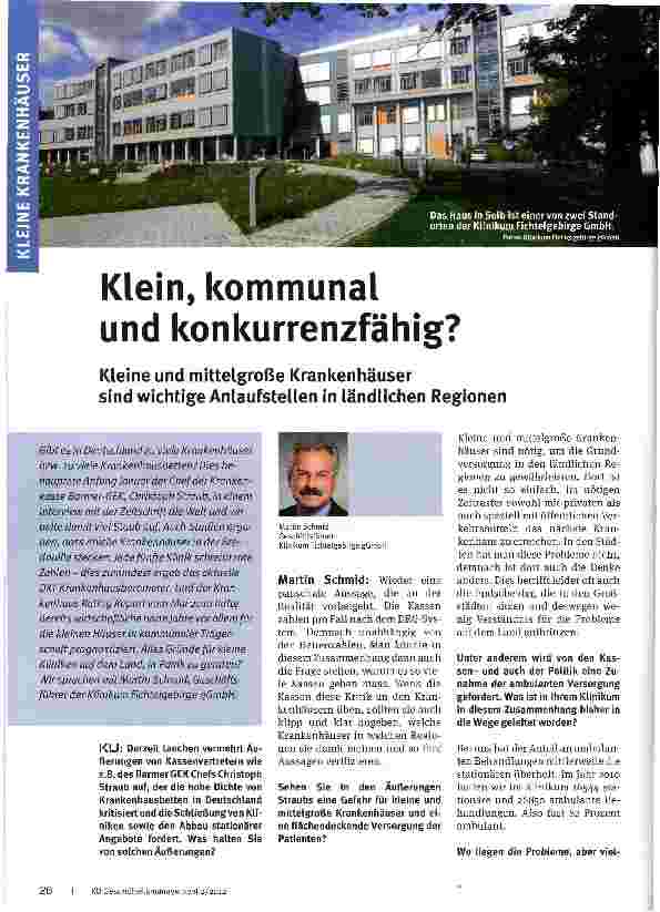 Vorschauseite 1: Klein, kommunal und konkurrenzfähig?