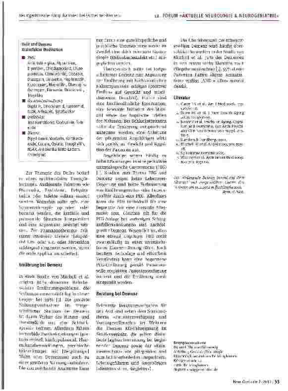Vorschauseite 3: Neurogeriatrische Komplikationen bei (Alzheimer-)Demenz