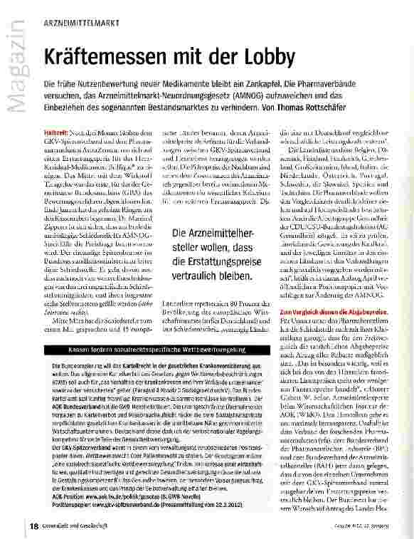 Vorschauseite 1: Kräftemessen mit der Lobby